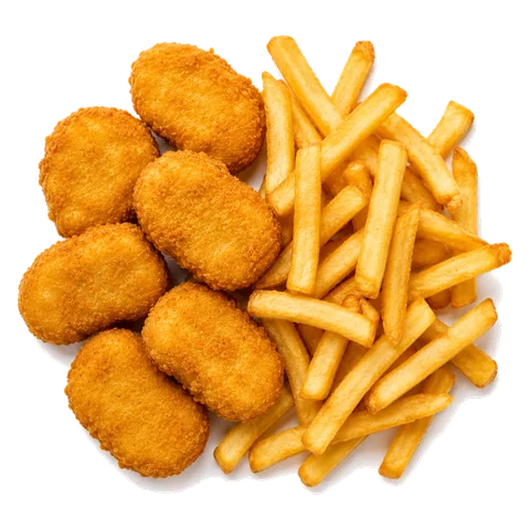 Chicken Nuggets mit Pommes (6 Stk.)